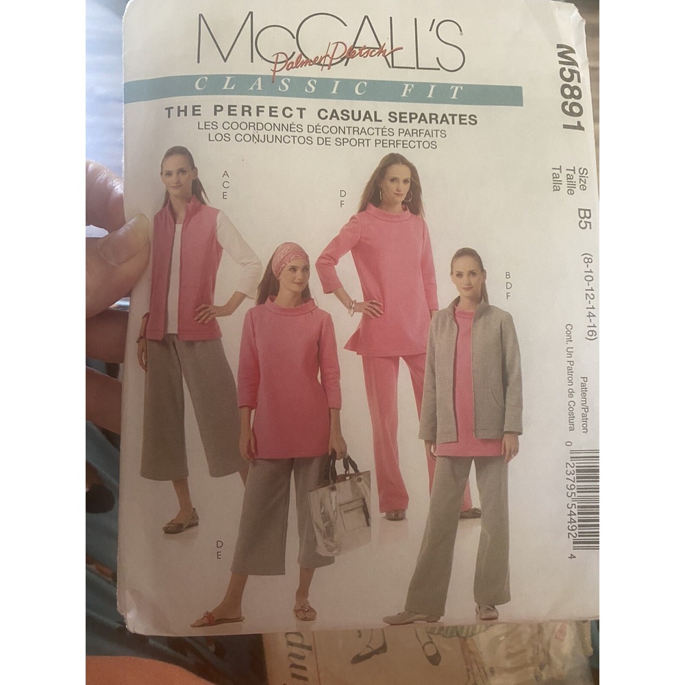 McCalls M5891 Misses Outfit Sewing Pattern Casual Separates Size 8-16 Uncut